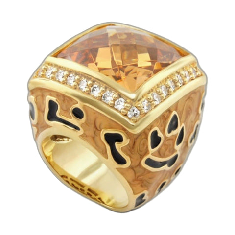 Animal Paradise Ring — Leopard Crystal Cushion