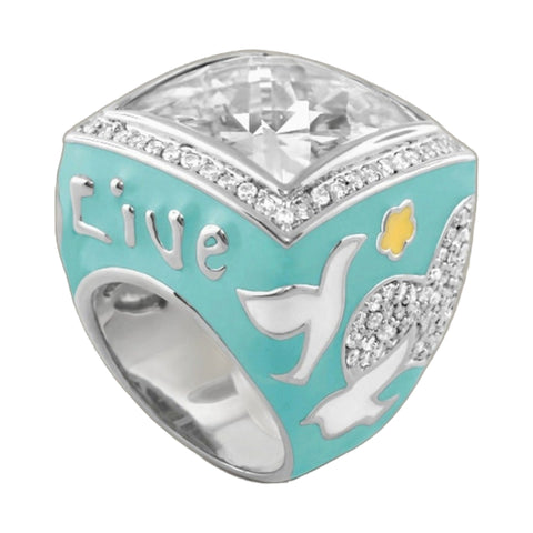 Peace and Dove Cocktail Ring