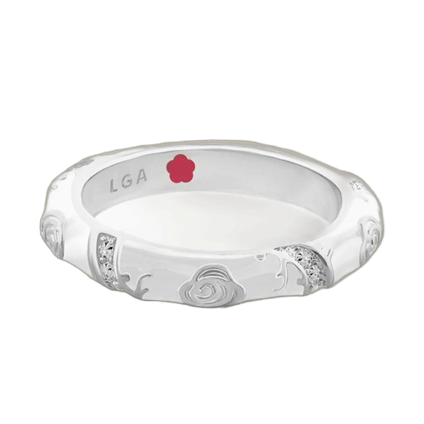 Stackable Fiesta Ring Hand Painted White Enamel