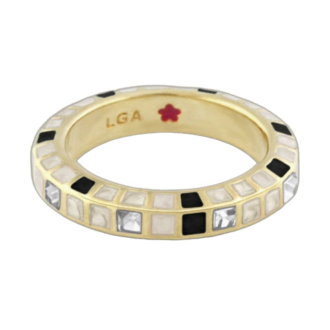 Stackable Fiesta Ring — Crystal Checkerboard