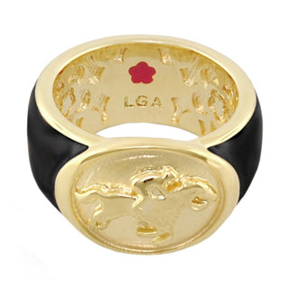 Equestrian Ring — Black Jockey Medallion