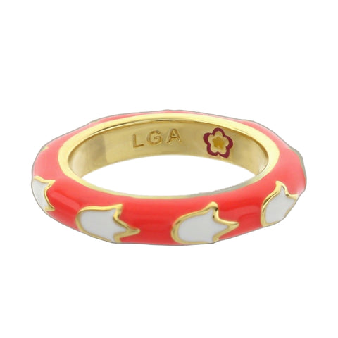 Petit Gateau Stackable Ring — Red Hearts