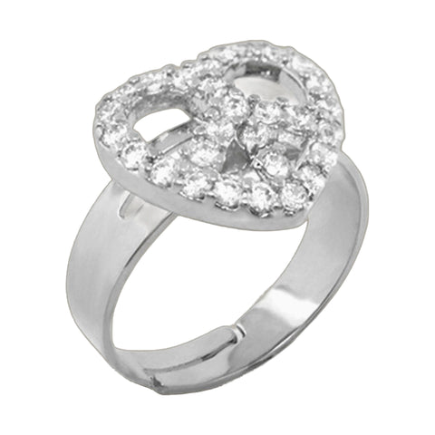 Peace Sign Heart Girls Ring