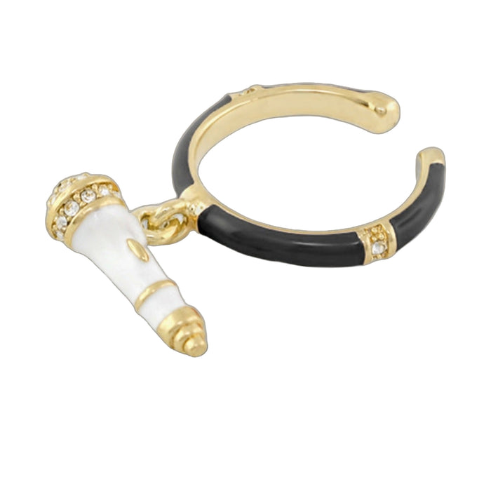 Ring With Microphone Charm