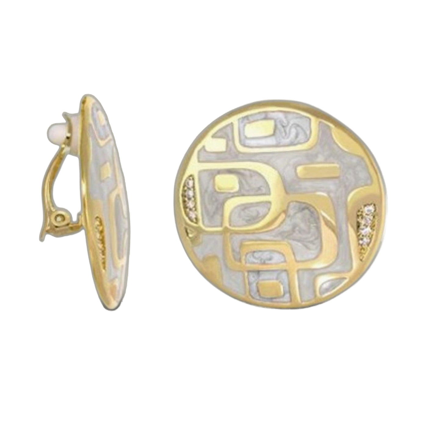 Retro Disks Earring — Square Maze