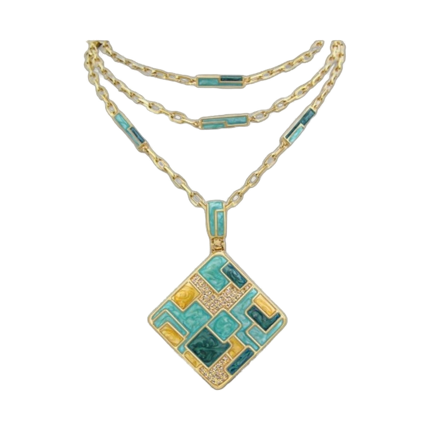 Retro Plaid Necklace