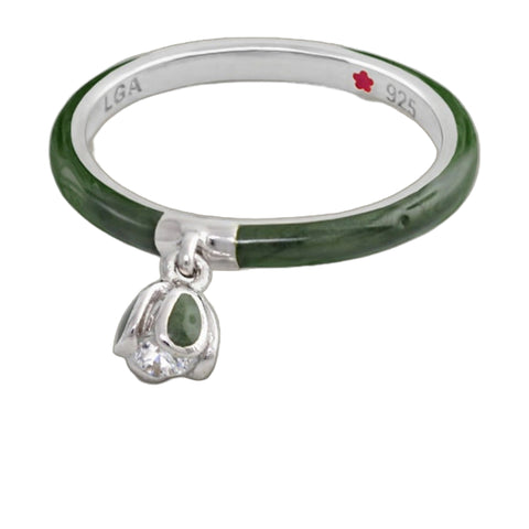 Layers Of Love Green Enamel Stackable Ring
