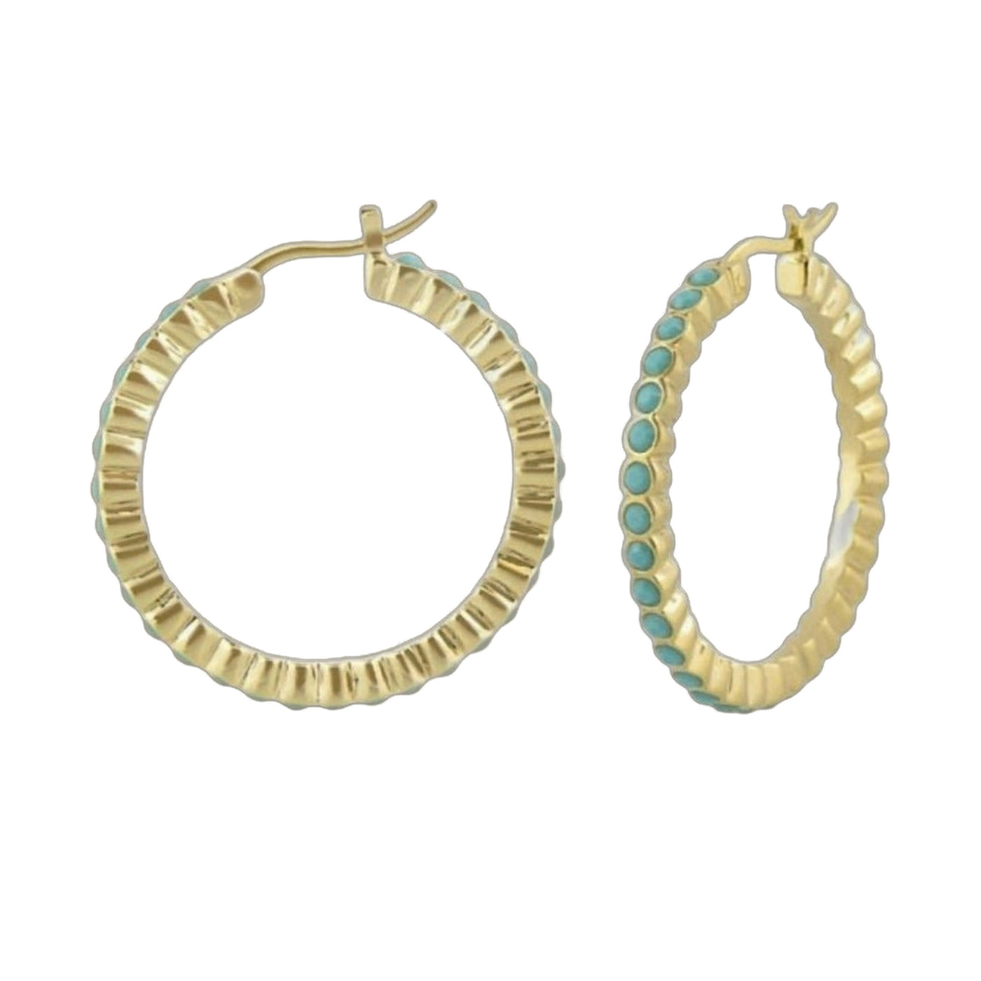 Colored Cubic Zirconia Hoop Earrings