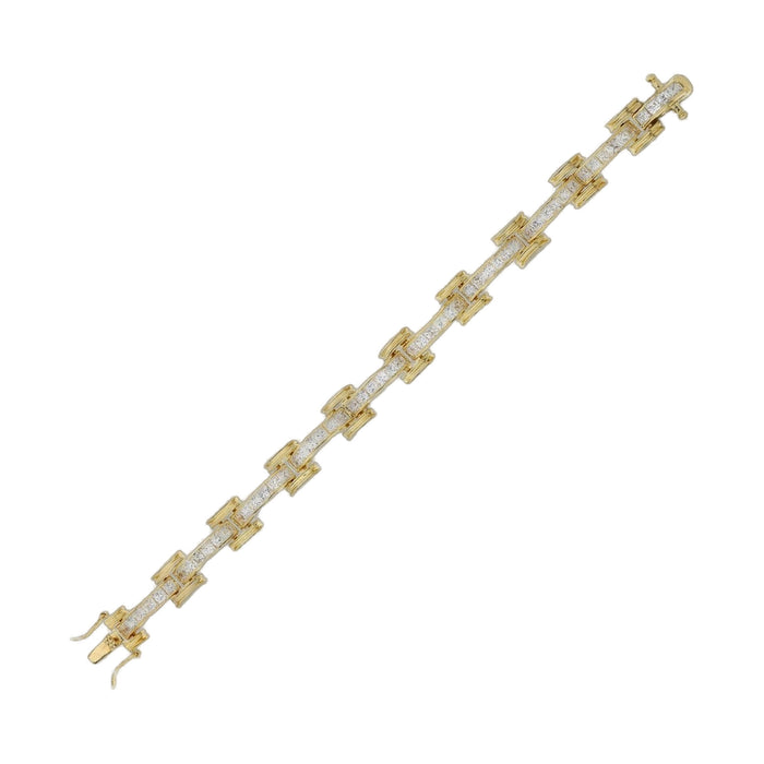Unisex Princess Cut Link Bracelet