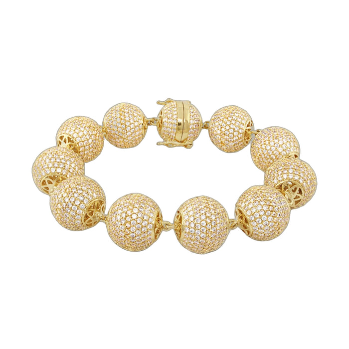 Shimmer and Glimmer Round Pave Ball Bracelet