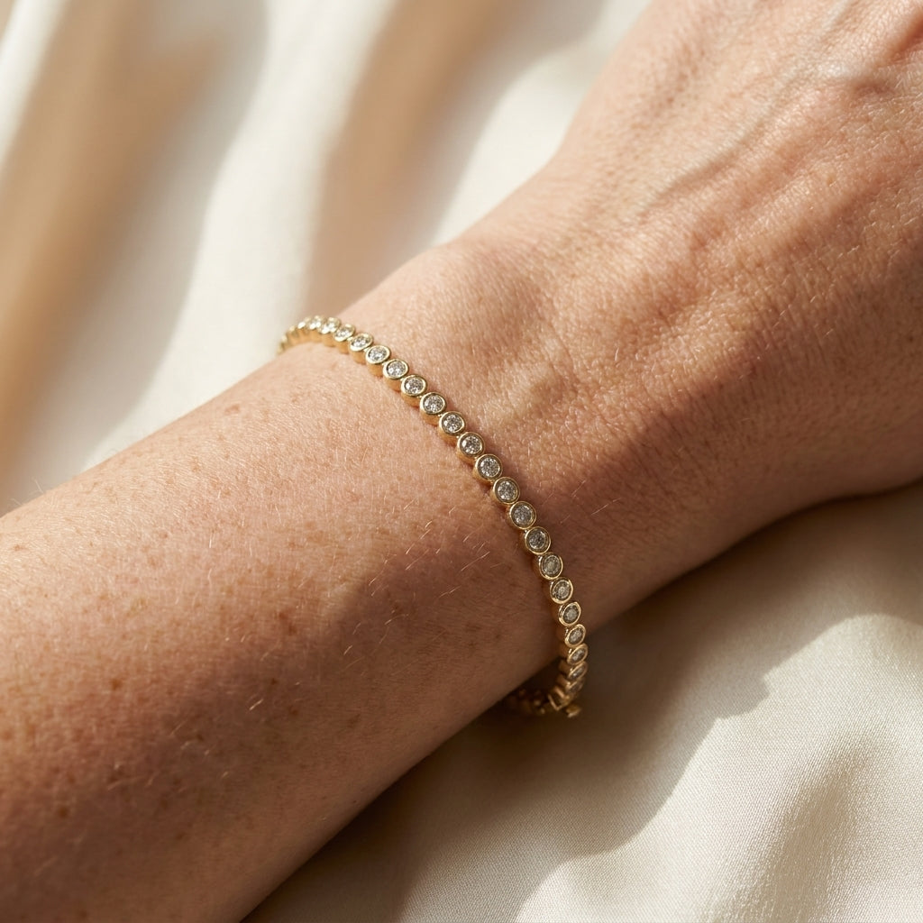 Glamour Pave Stackable Bangle worn