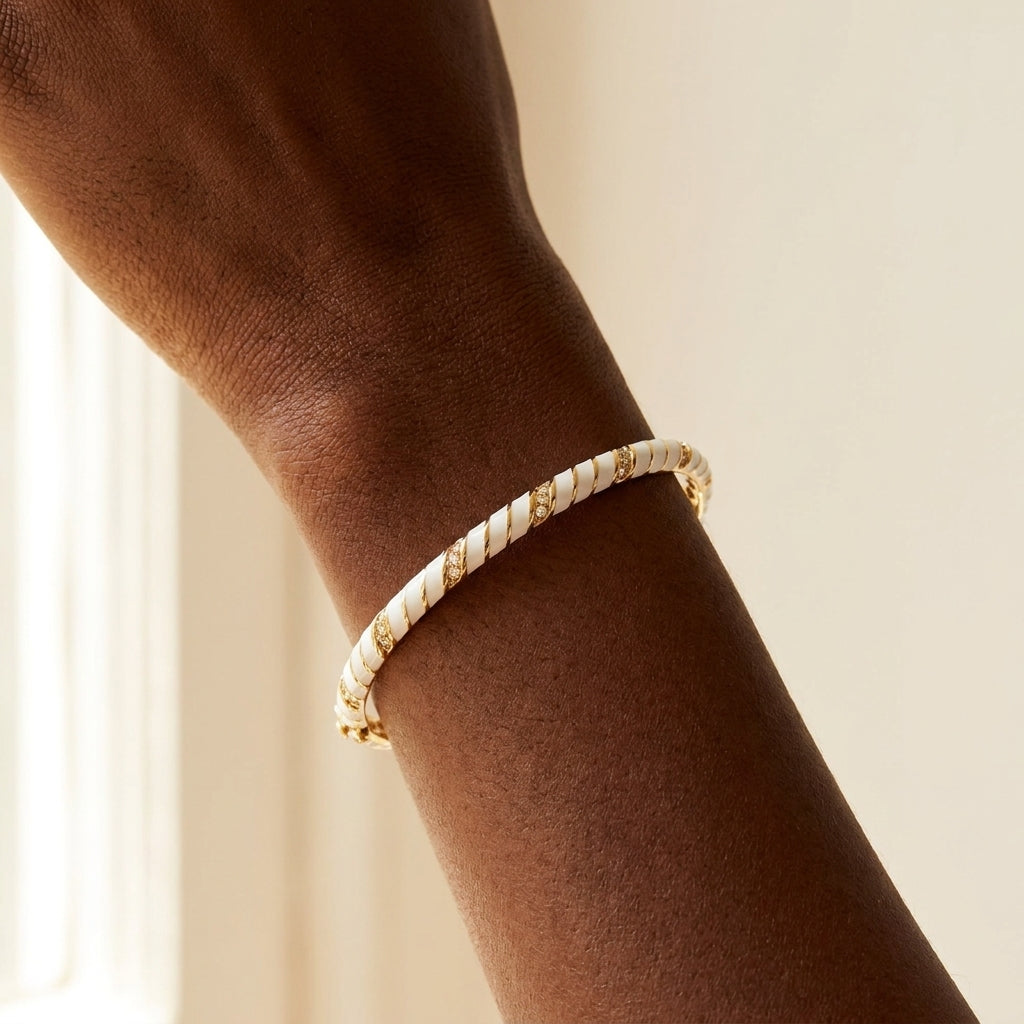 Stackable Fiesta Stripes Bangle worn
