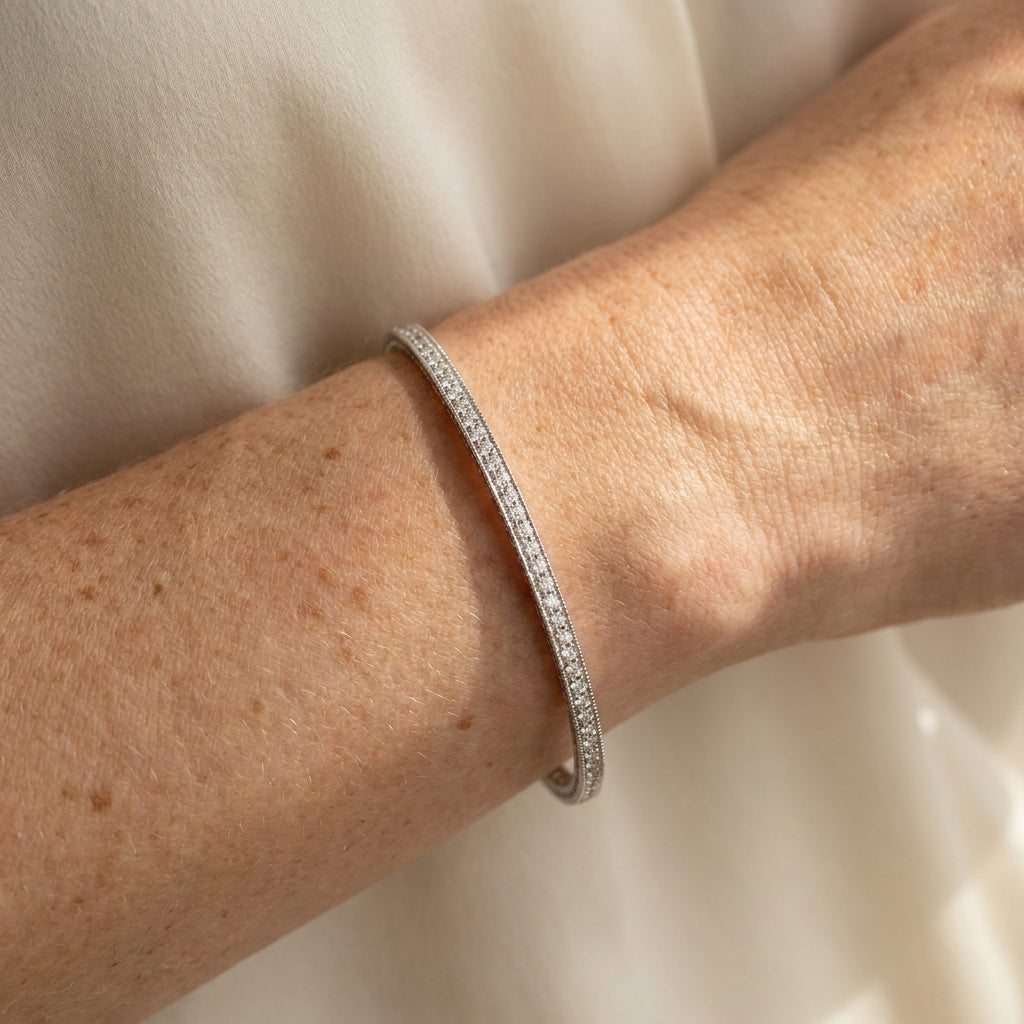 Axis Stackable Bangle worn