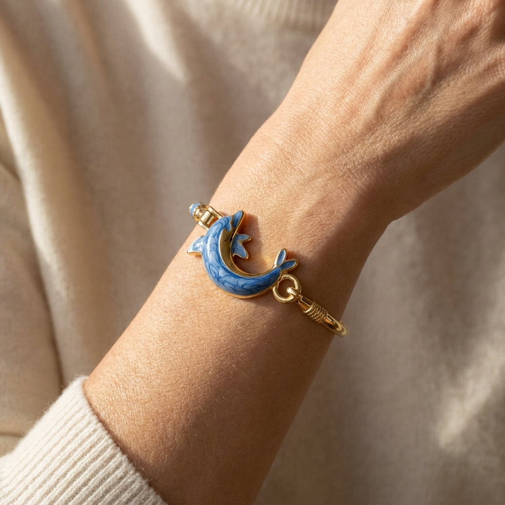Eau Dolphin Bangle worn