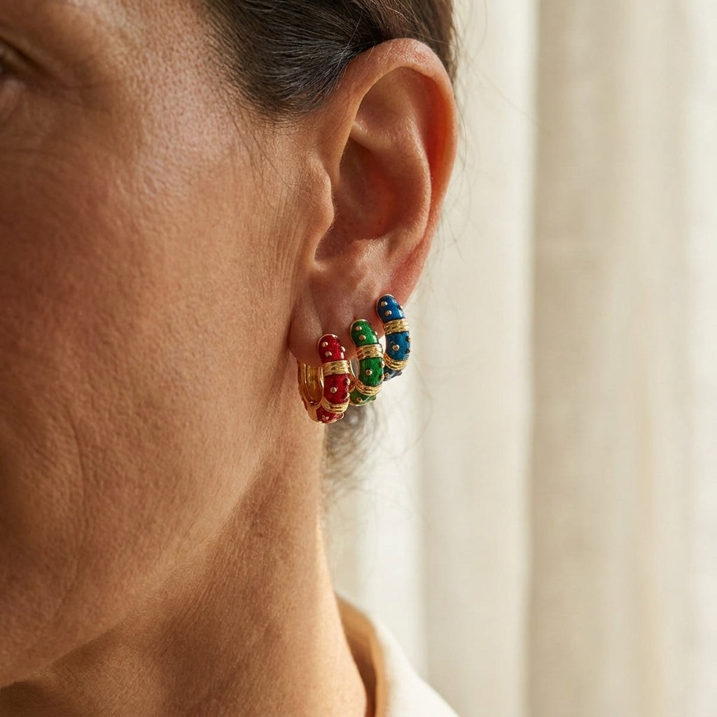 Polka Dot Earring Set worn