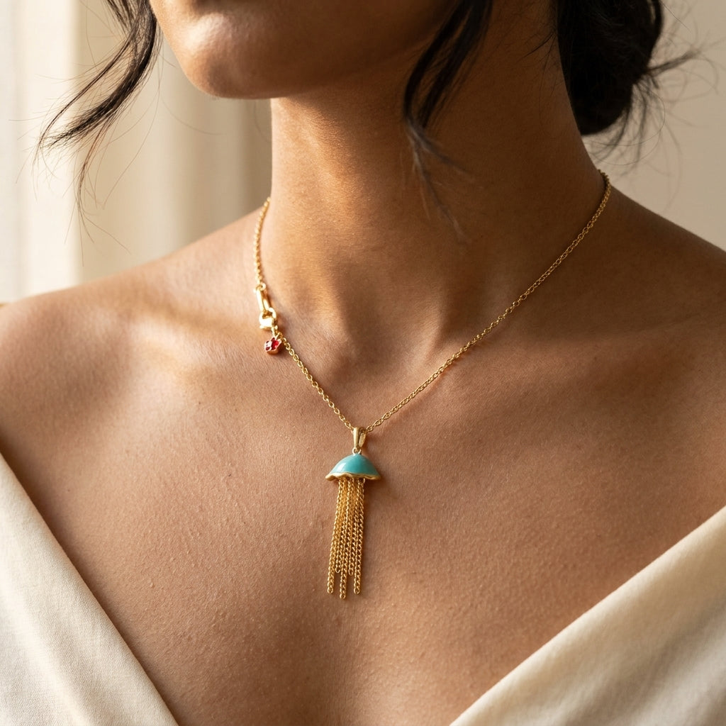 Eau Jellyfish Pendant worn