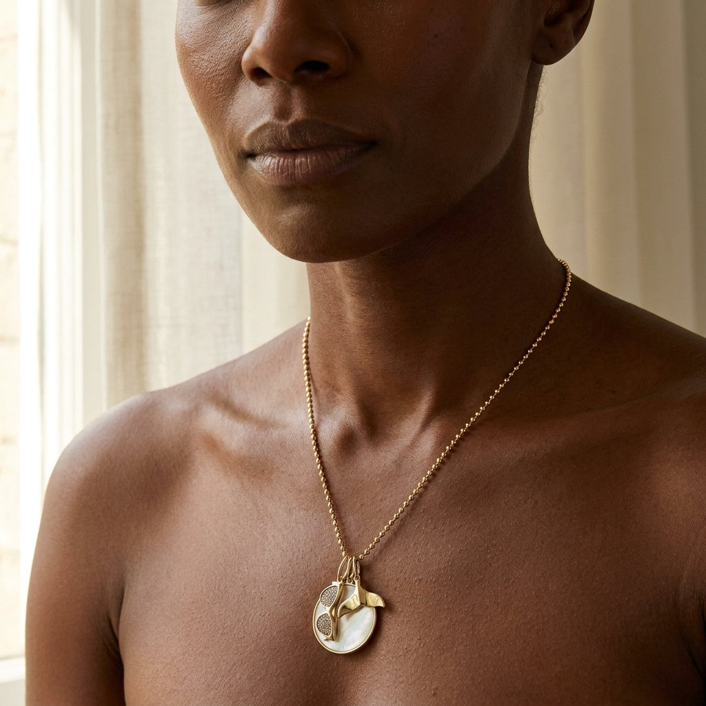 Eau Pendant Necklace worn