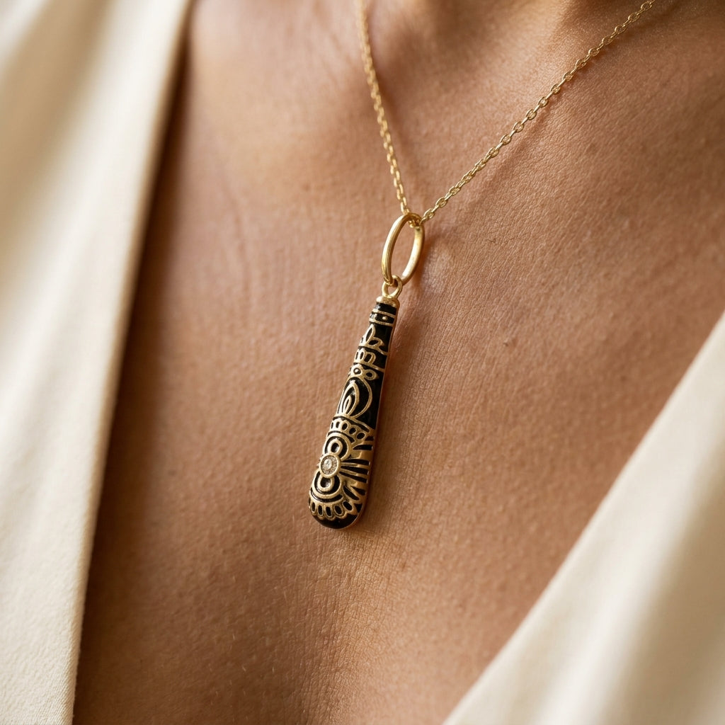 Petit Gateau Pendant worn