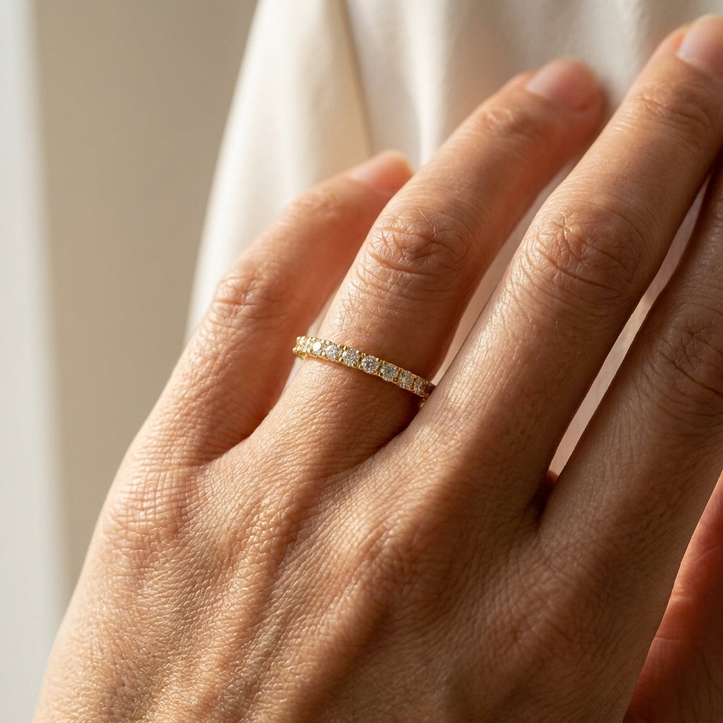 Glamour Pave Eternity Band worn