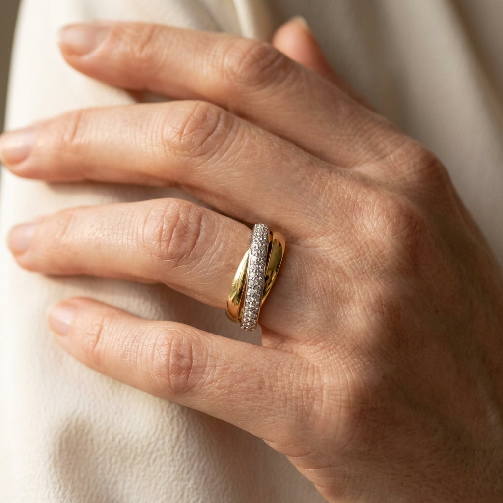 Glamour Pave Stackable Ring worn