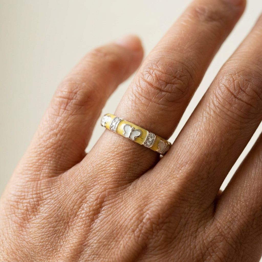 Butterfly World Ring worn
