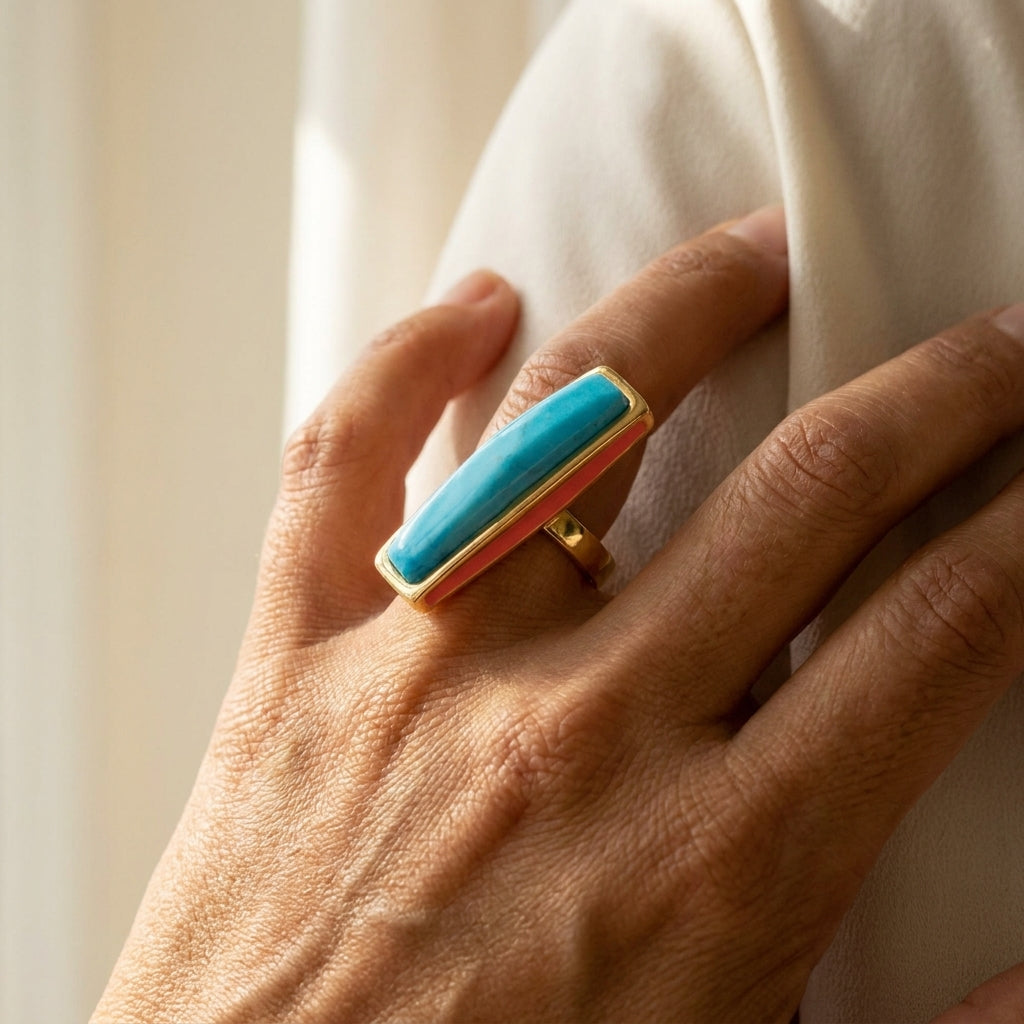 Retro Hippie Chic Ring worn