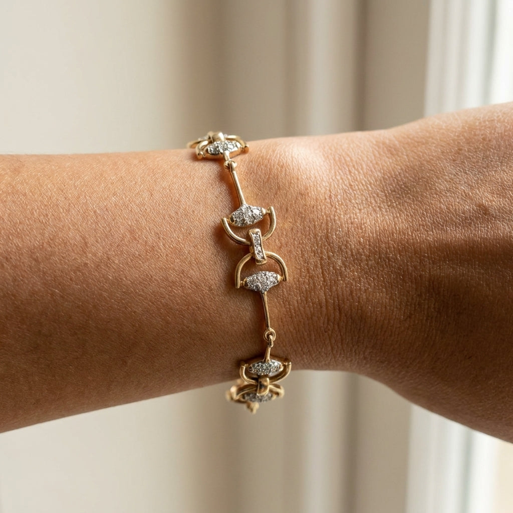 Equestrian Stirrup Bracelet worn