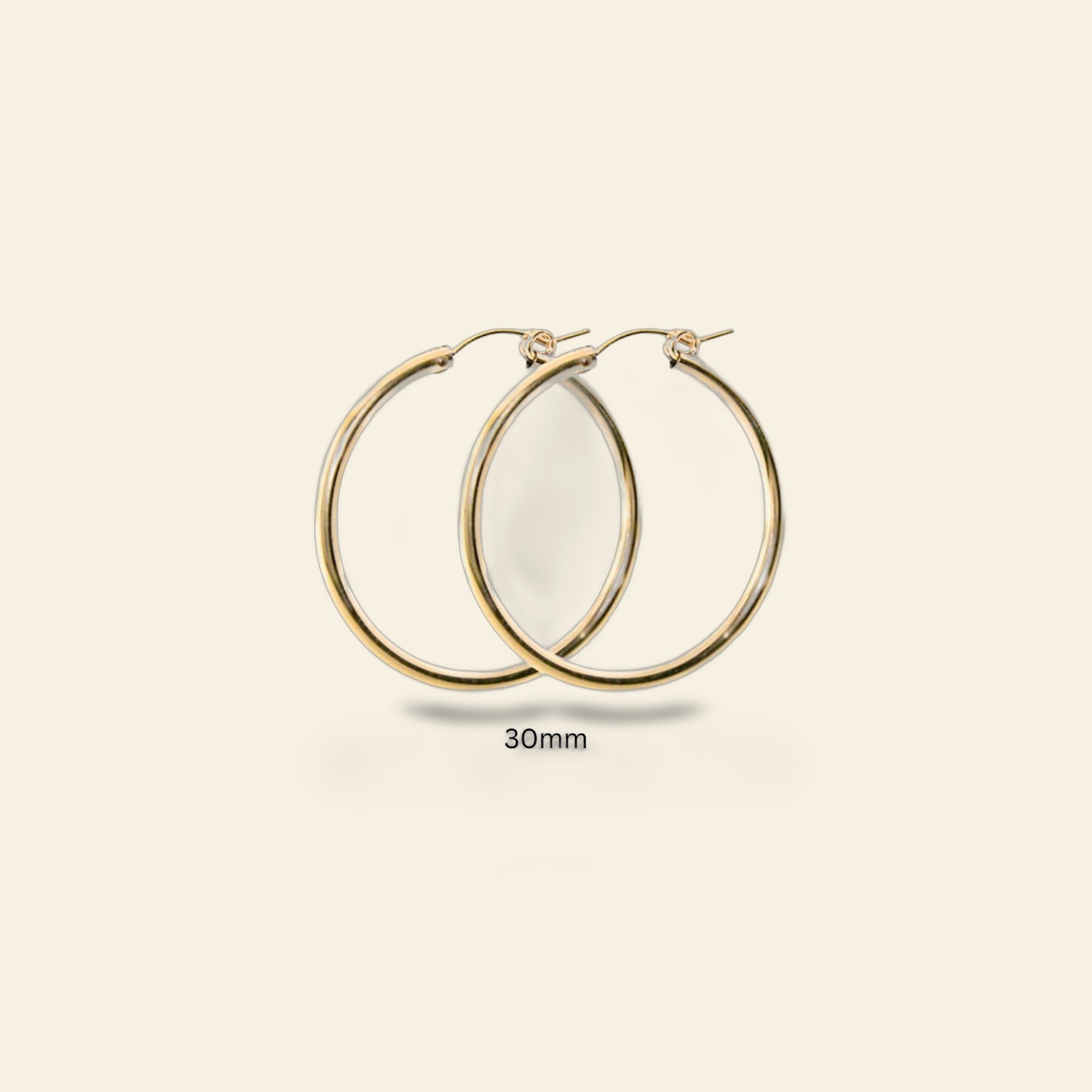 14K Gold Filled 30mm Bold Hoop Earrings for Women
