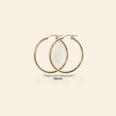 14K Gold Filled 30mm Bold Hoop Earrings for Women