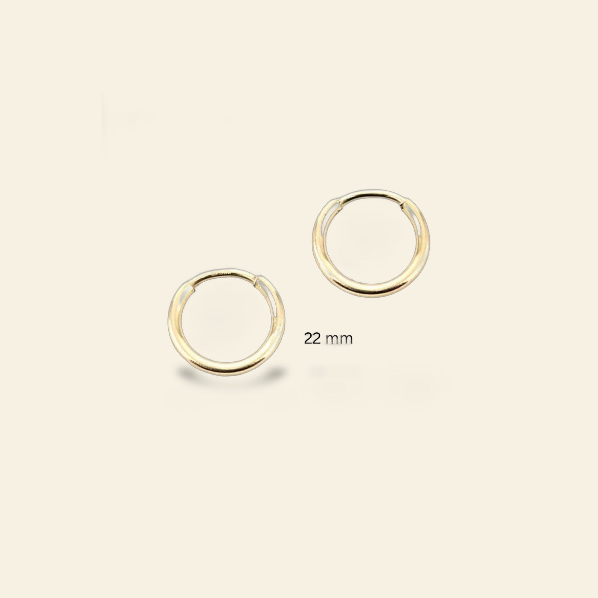 14K Gold Filled 22mm Dainty Hoop Earrings for Women