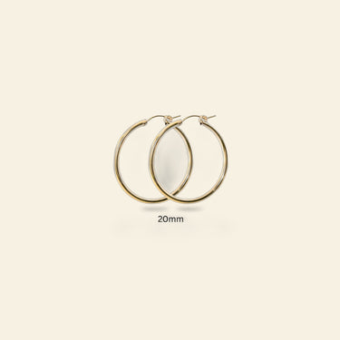 14K Gold Filled 20mm Round Hoop Earrings for Women