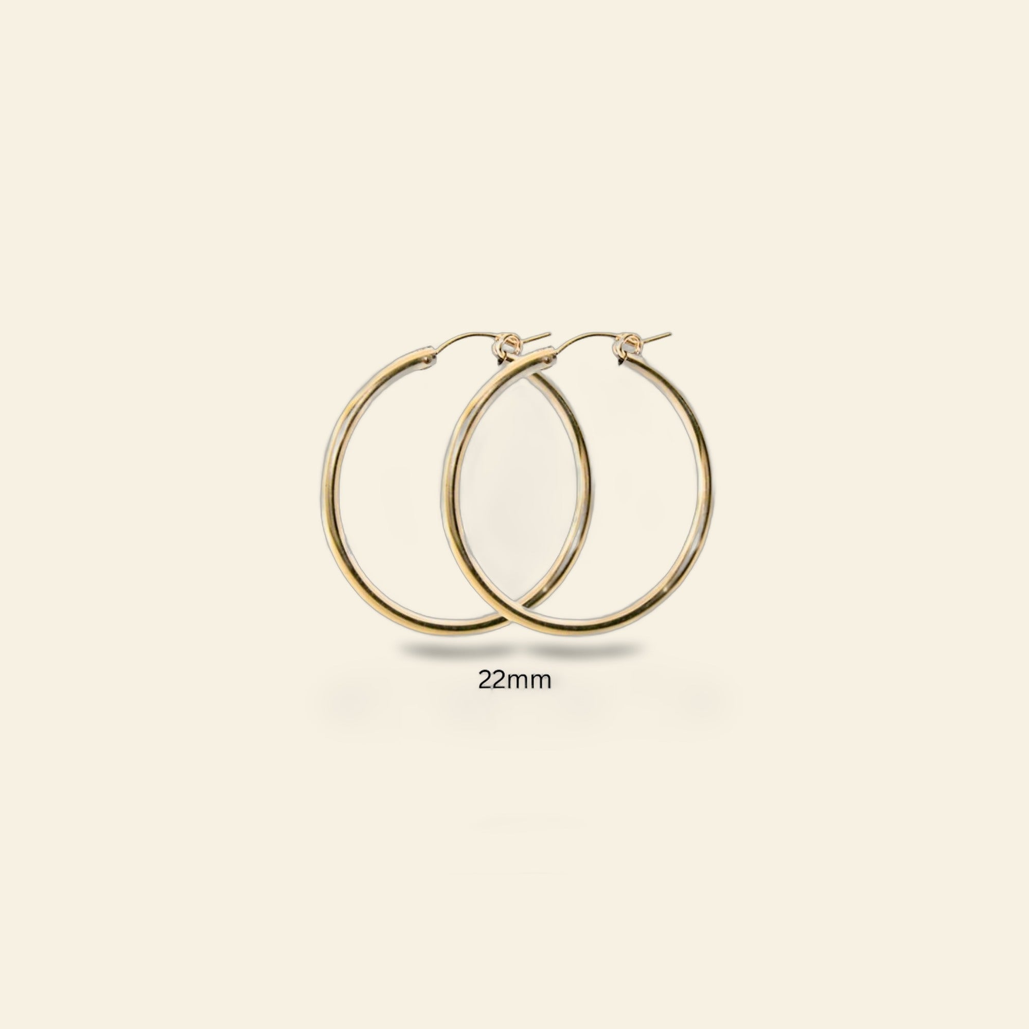 14K Gold Filled 22mm Medium Hoop Earrings for Women
