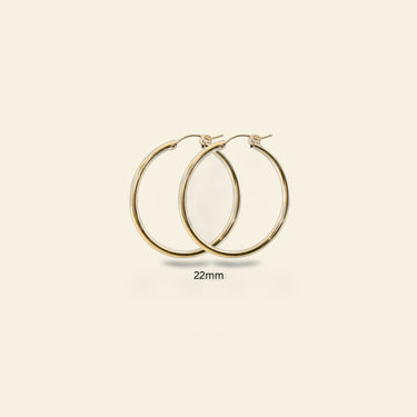 14K Gold Filled 22mm Medium Hoop Earrings for Women