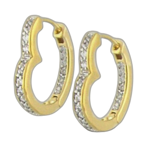 Glamour Pave Earrings — Heart Hoop