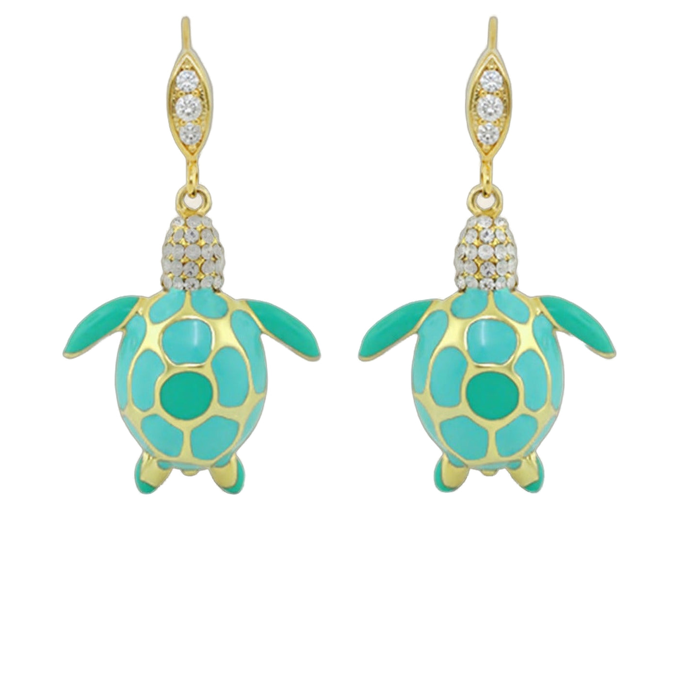 18K Gold Sea Turtle Earrings