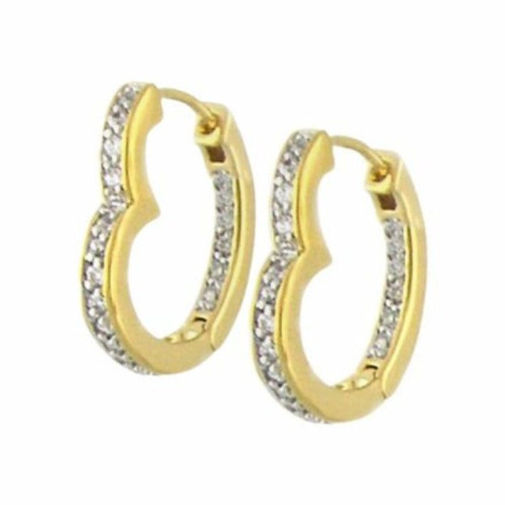Glamour Pave Earrings — Heart Hoop