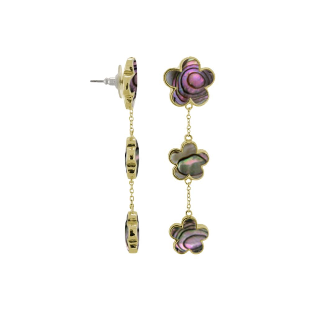 Daisy Love Earrings — Triple Flower Drop