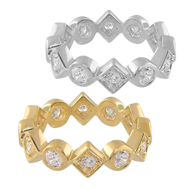 Pave 18K Gold Plated Eternity Ring
