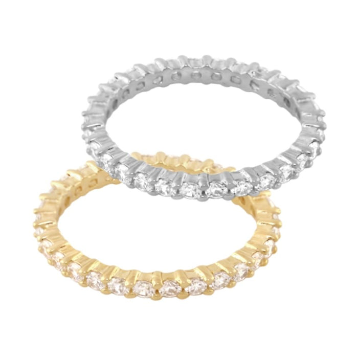 Pave Sterling Silver Eternity Ring