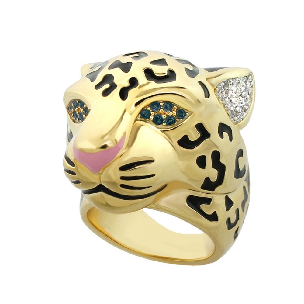 Sweet Leopard Cocktail Ring — Statement Head