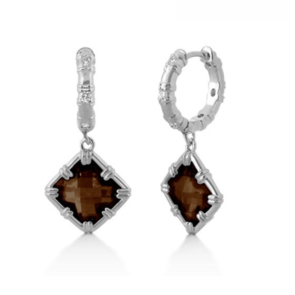Prince Charming Earrings — Brown Cushion Drop