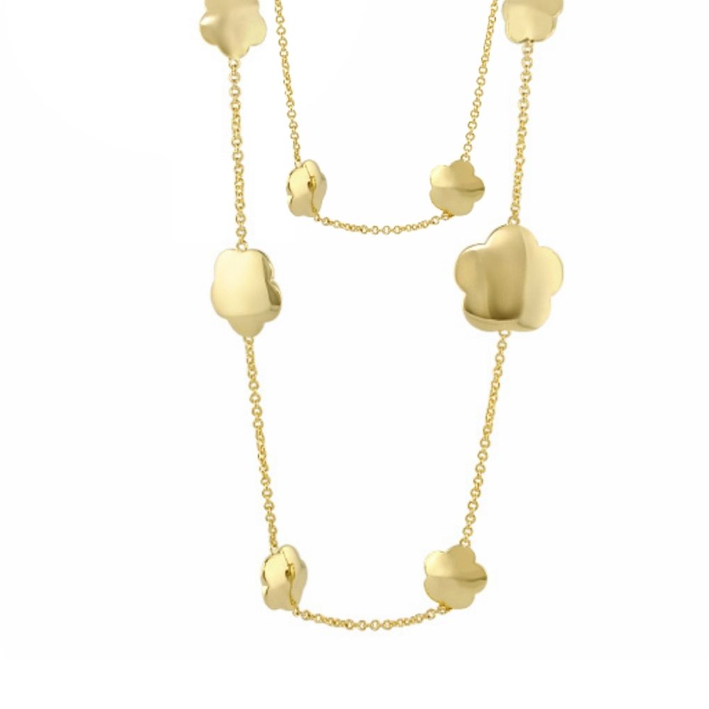 Shiny Daisy Necklace 42 Inch Solid Brass Base