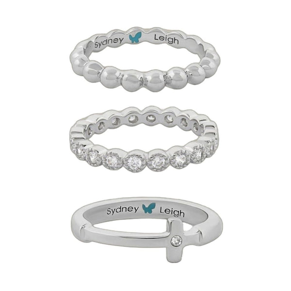 Sydney Leigh Cross Rings Set of 3