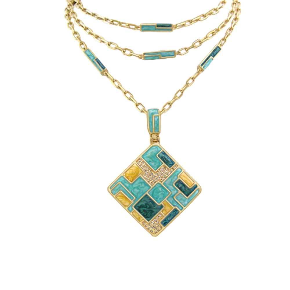 Retro Plaid Necklace