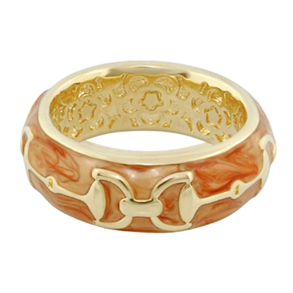 Equestrian Stirrup Ring — Apricot Horsebit