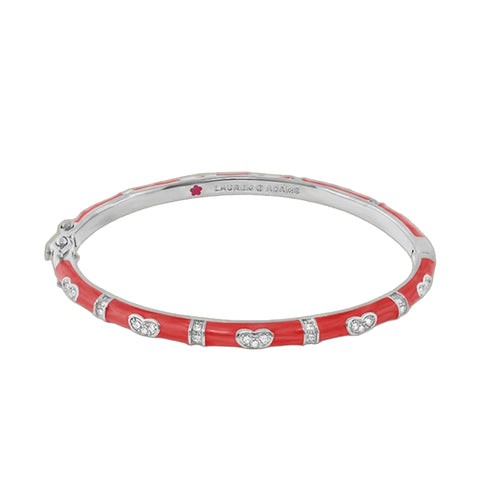 Pave Love Stackable Bangle — Single Heart Station