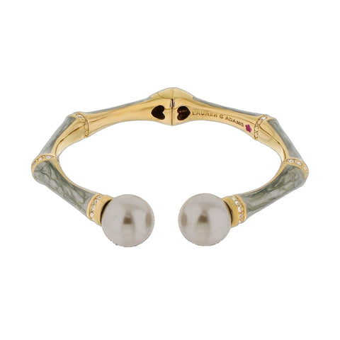 Bamboo Bangle — Pearl Tip Cuff
