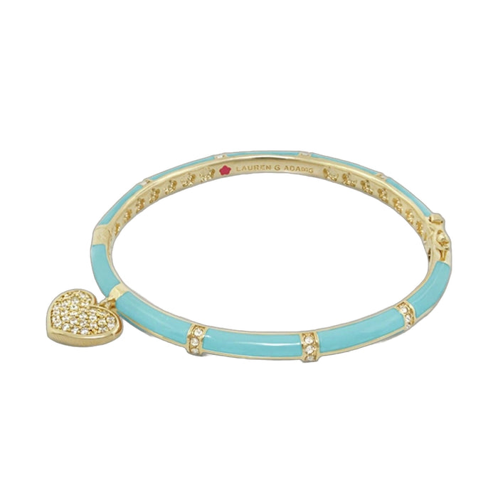Charming 2 Pave Heart Bangle