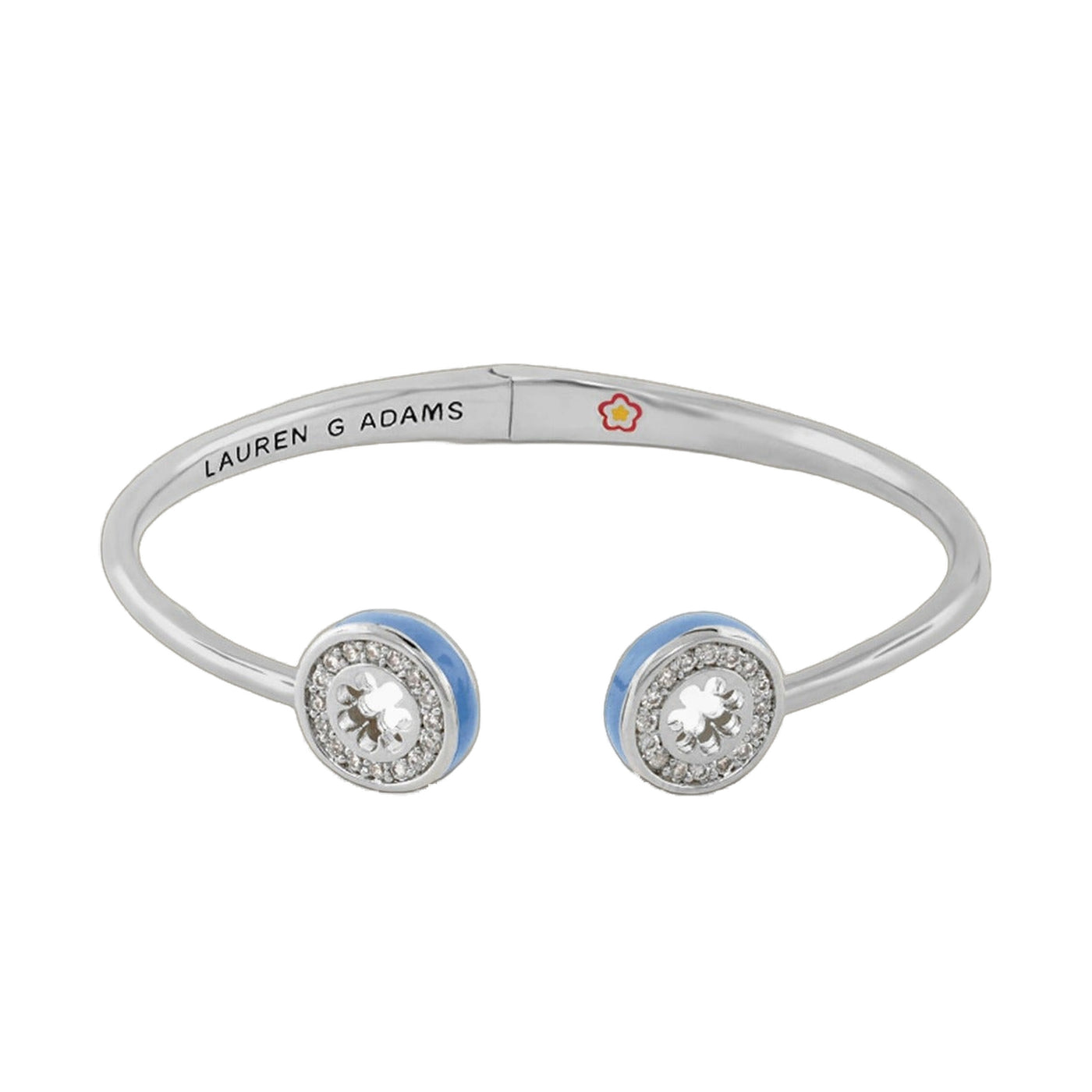 Open Arms Pave Flower Bangle