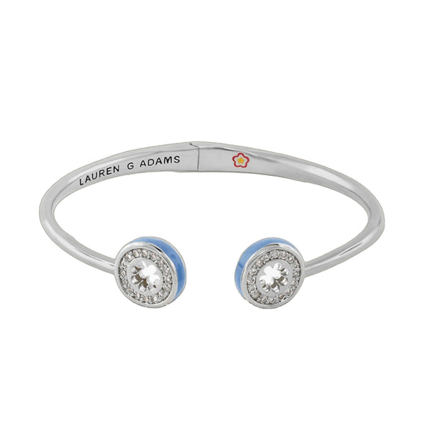 Open Arms Pave Flower Bangle
